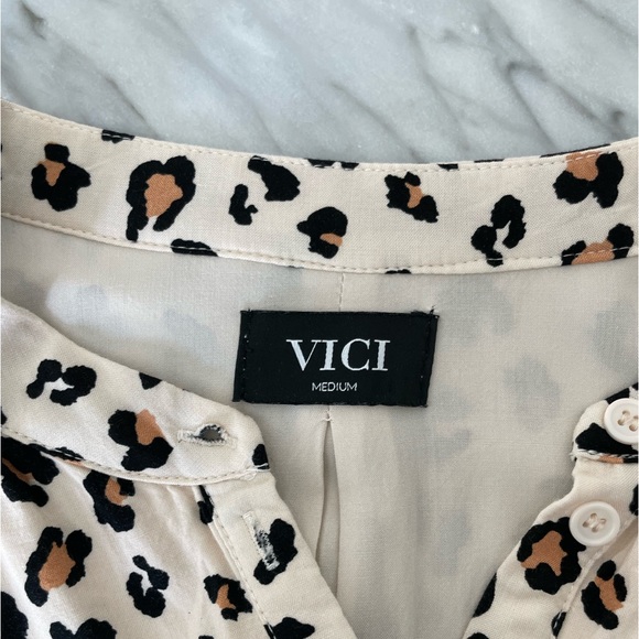 Vici Leopard Smocked Long Sleeve Mini Dress - Picture 6 of 8